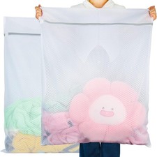 Extra Large Mesh Laundry Bag, 2 Pack XXL Oversize Honeycomb Mesh Wash Bags for W