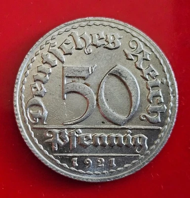 ++# Weimarer Republik 50 Pfennig 1921 D #++Uu15 - Bild 1 von 2