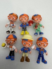 Mini BLIPPI Toy Miniature Poseable Plastic Doll Figures Lot Of 6
