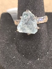 925 Rough Aquamarine Ring Size 7 90024
