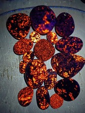 Fluorescent Sodalite 17 flat Stones 1 lb polished Lot Yooperlite Wi