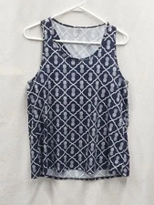 Crown And Ivy Sport Blue Racer Back Tank Pullover Top Large