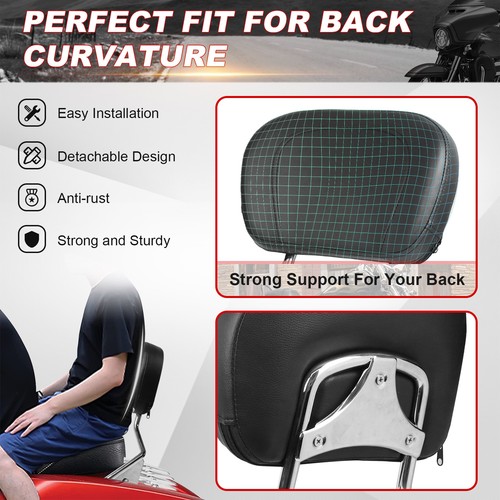 For Harley Touring 2014+ Detachable Sissy Bar Backrest Luggage Rack Docking Kit - Picture 4 of 6