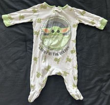 Disney Star Wars One Piece Baby Grogu Zipper Baby Yoda - SIZE 0/3 MONTHS