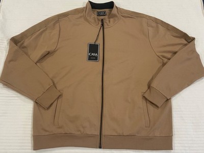 NWT Casa Moda Couture Men's Knit Bomber Jacket Tan Size XXL