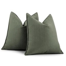Pillow Covers 18x18 Set of 2 Chenille Throw 18" x 18" Pack of 2 Army Green