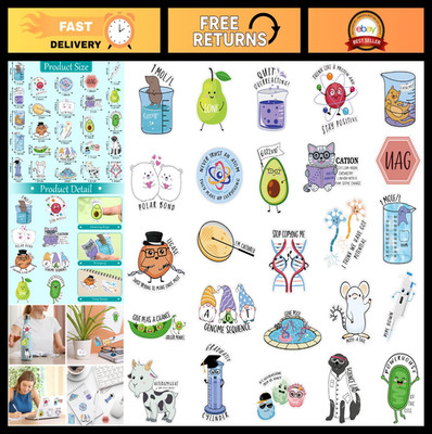 500 Pcs Funny Chemistry Stickers - Science Decals for Water Bottles, Laptops, No