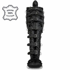 Genuine Leather Full Body Sleep Sack Restraint Bag w/ Buckles Hood Heavy Duty