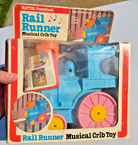 Vintage 1979 Mattel Rail Runner Musical Crib Train Toy in Original Box