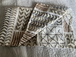 90’s Batik Style Aztec Ethnic Look Print Pillowcase Brown Grey Blue Stone Cotton
