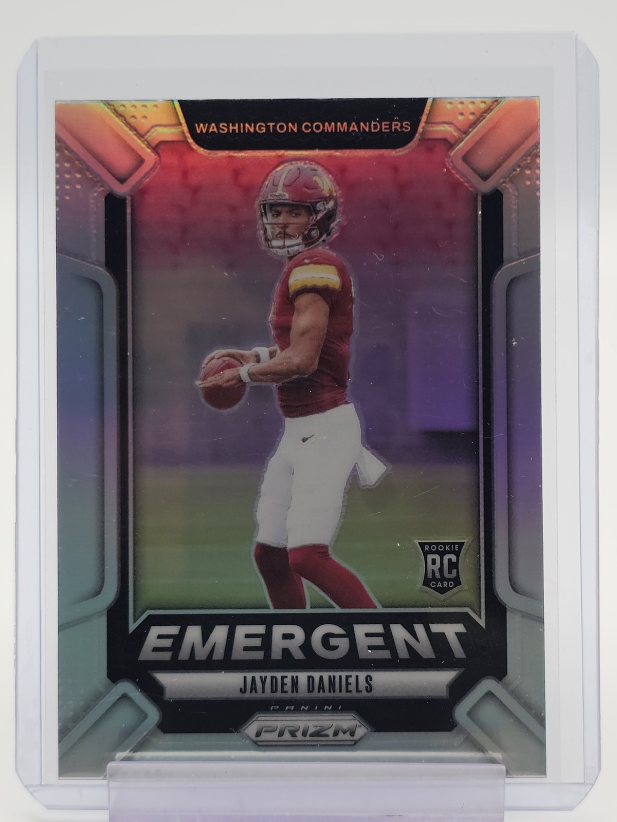 JAYDEN DANIELS 2024 PRIZM EMERGENT ROOKIE SILVER #2 COMMANDERS FOOTBALL Q5454