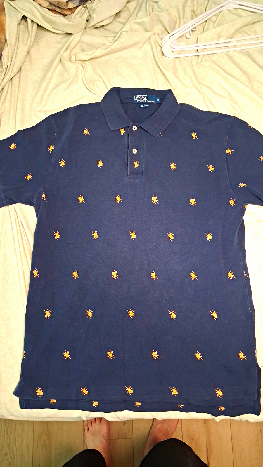 Polo By Ralph Lauren All-Over Embroidered Spider Polo Shirt. #HALLOWEEN #VINTAGE