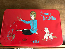 Ideal Tammy Traveller Doll VINYL Carrying Case, Suitcase RED w/ mirror inside