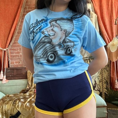 Vintage 80s Screen Stars Airbrush ''Silver Fox'' Caricature Tee