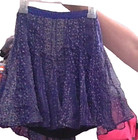 Cute MINI SKIRT American Eagle Sz 0 Floral Purple Metallic Happy Flowy Y2K EUC — photo 8