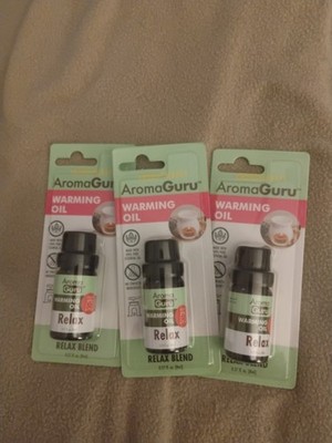 AromaGuru Warming Oil  RELAX BLEND  0.27oz *3 Packs* Factory Sealed