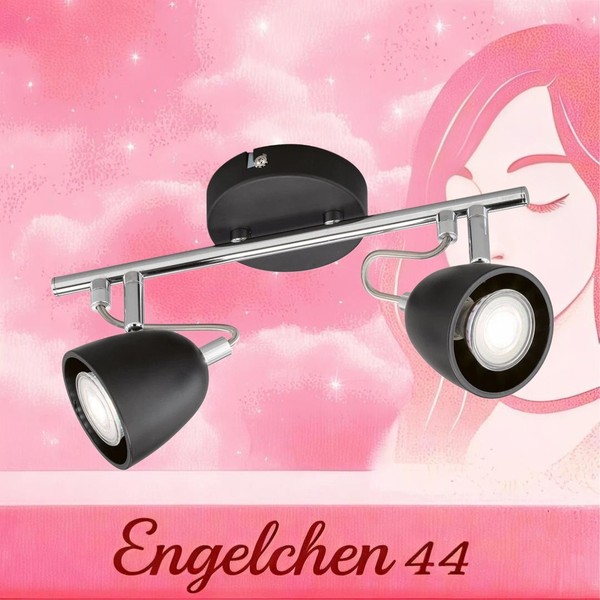 2-Flg GU10 Led Spots Strahler Deckenlampe Leuchte Verstellbar Schwarz Chrom-image