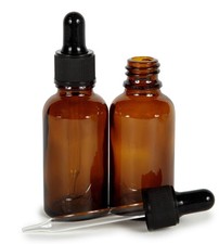 2 pack 4 oz Amber Glass Bottles with Glass Eye Droppers