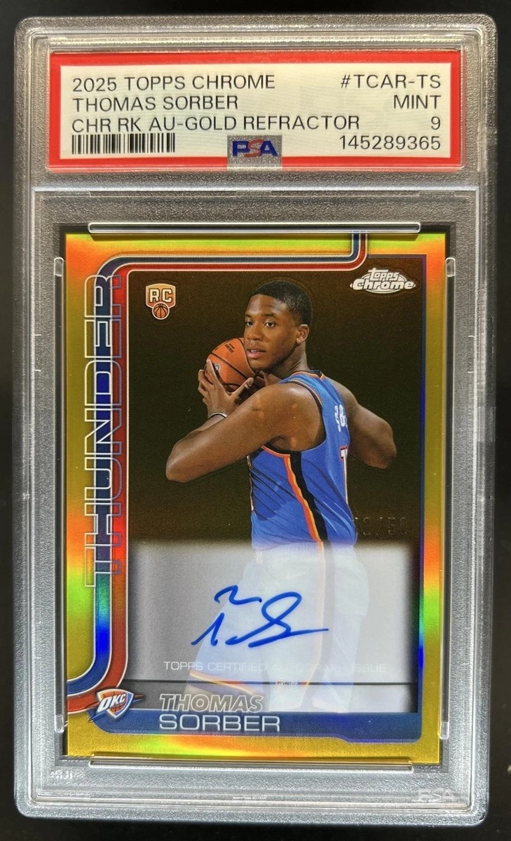 Thomas Sorber 2025-26 Topps Chrome Rookie Auto RC Gold Refractor