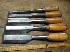 vintage Buck Brothers bevel edge socket chisel set old carpenter tool