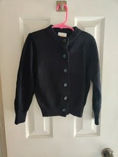 Dennis Uniform XS Youth Little Kid Sz 5-6 Blue Navy Long-Sleeve Cardigan