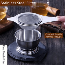 Tea Strainer with Drip Bowl Stainless Steel Loose Leaf Tea Strainer Bowl