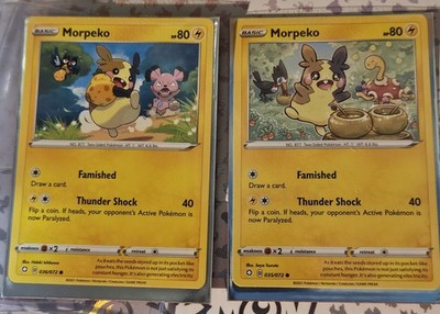 Morpeko 036 & 035/072 - Common, Non-Holo Lot - Mint + 5 Free Code Cards
