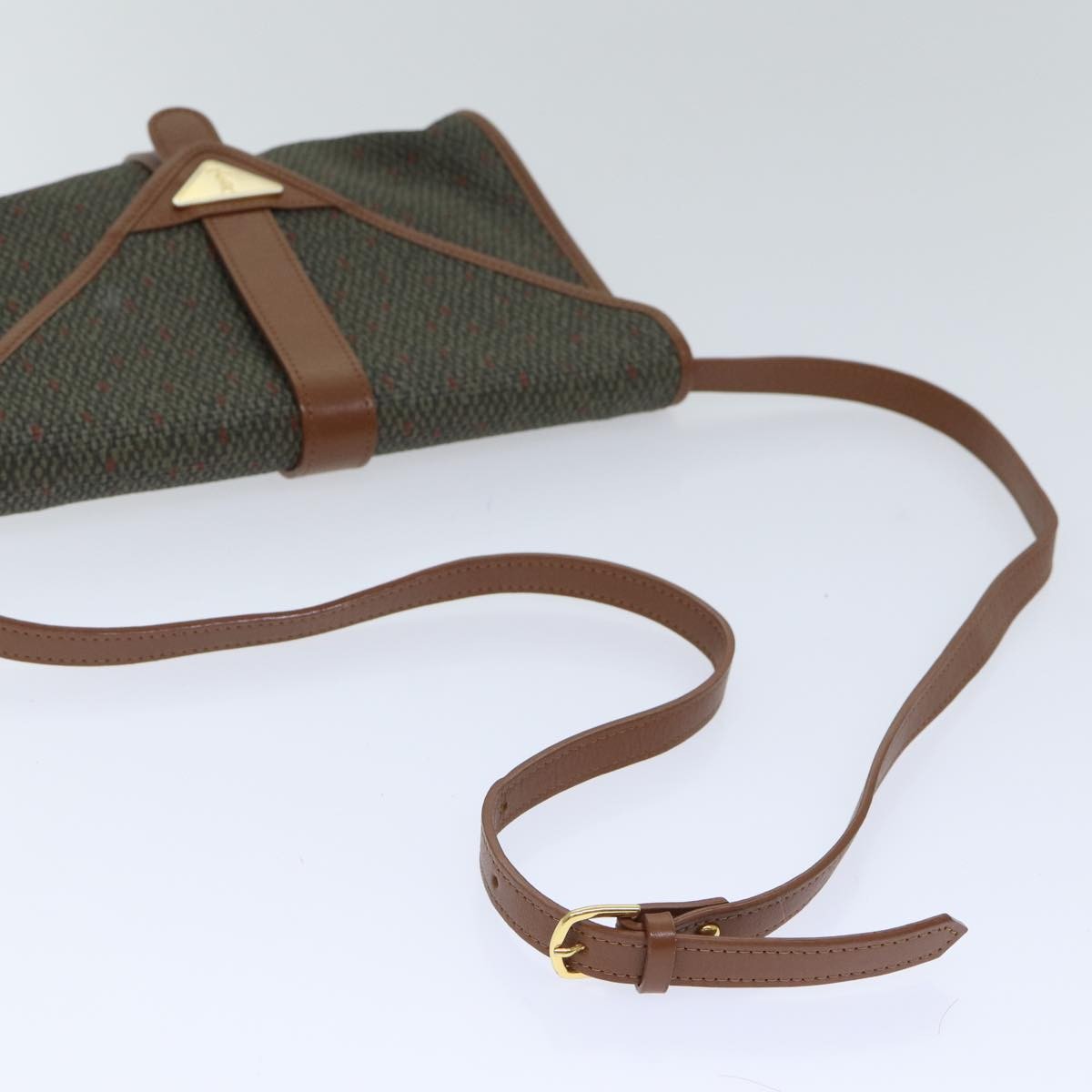 Borsa a tracolla Saint Laurent in tela verde autentica