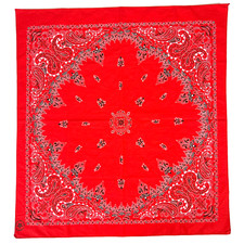 Bandana Classic Red Paisley Unique Oversized USA Made Biker Handkerchief 27x28.5