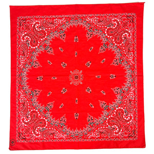 Bandana Classic Red Paisley Unique Oversized USA Made Biker Handkerchief 27x28.5