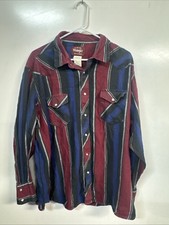 Vintage Wrangler Plaid Flannel Pearl Snap Shirt Mens 2xl Big Man Heavyweight