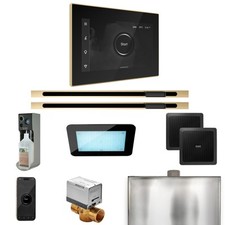 Mr Steam XDream Max Steam Pkg w/iSteamX Ctrl-Linear Steamhead-Blk Pol Brass