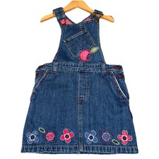 Oshkosh Girls Overall Skirt Sz 5 Apple Preppy Posh Classy Denim Whimsy School
