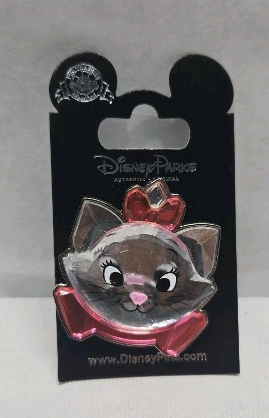 Disney Mickey Mouse Aristocats Marie Clear Acrylic Vintage Tack Pin 