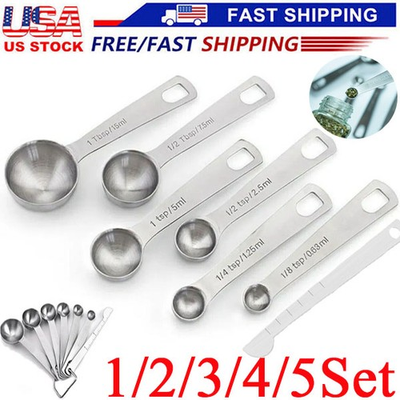 #ad #ad Stainless Measuring Steel 18 8 Spoons Set Cups and quality 01Piece Heavy Duty $27.58