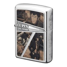 Zippo Lupin il terzo telaio seppia metallo ossidato placcatura argento Japan Limited