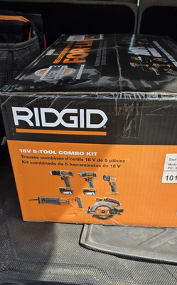 #ad RIDGID 18V 5 Tool Combo Kit R96255 w 2 4.0Ah Li Ion Batteries $249.99