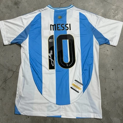 Leo Messi Signed Argentina Soccer Jersey Autographed COA