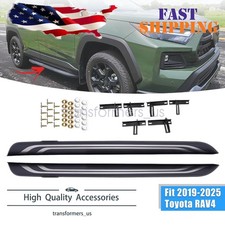 Fit 2019-2025 Toyota Rav4 Aluminum Side Step Nerf Bars Running Boards Pedal 2pc Fit 2019-2025 Toyota Rav4 Aluminum Side Step Nerf Bars Running Boards Pedal 2pc