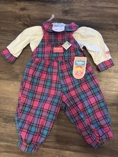Vintage Oshkosh B Gosh Plaid Overalls 2 Piece Set NWT