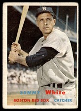 1957 Topps Sammy White Boston Red Sox #163
