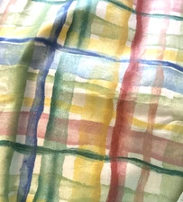 Mill Creek Young at Heart Vintage Chintz Plaid Bright Pastels BT Half Y #14