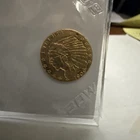 AU 1909 Indian Head Gold Quarter Eagle, $2.50 Problem-Free U.S. Coin Likely UNC