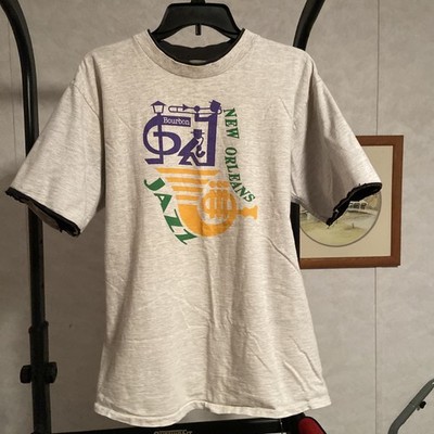 True Vintage 70s New Orleans Jazz Bourbon Double Sleeved L Large T-Shirt USA 80s