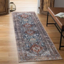 2x7 Rug - Machine Washable Runner Rug with Non-Slip Backing, Ideal for Hallwa...