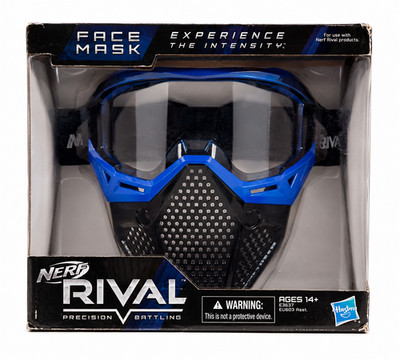 Nerf Rival Blue Team Protective Adjustable Face Mask Blue and Black Hasbro