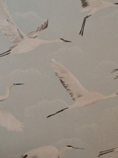 Image of wallpaper x 2 rolls same batch  cranes in flight pale blue 