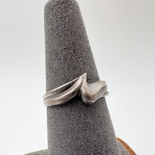 MO Sterling Silver 925 Wrap Wave Band Ring Size 7 Modernist Sculptural