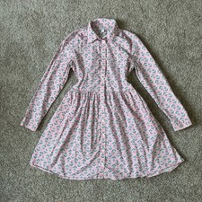 J.Crew Pink Floral Block Print Button Down Shirt Dress Preppy Cottagecore 4