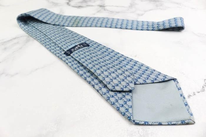 Hermes Checkered Pattern Silk Necktie Luxury Auth… - image 4